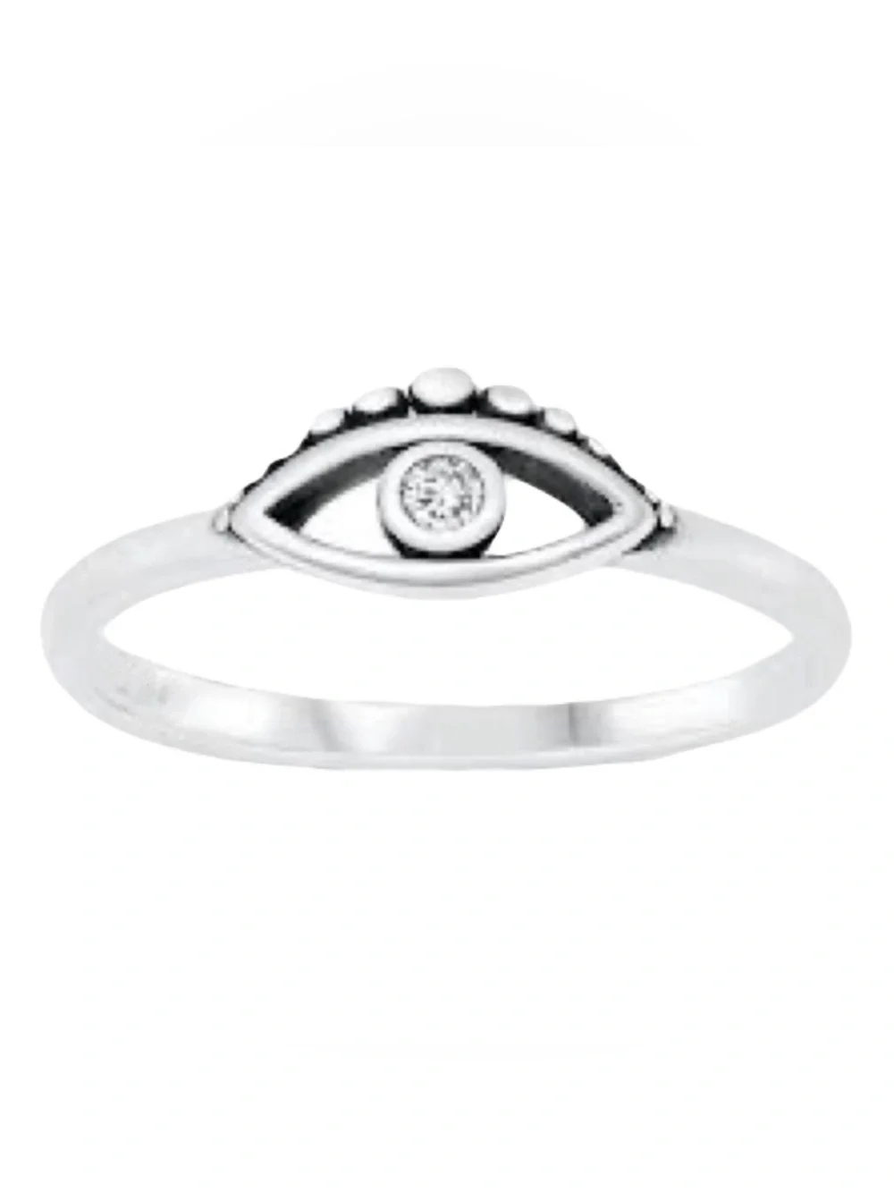 New Sterling Silver Handmade Bohemian Solid Eye Of God Sapphire Minimalist Ring